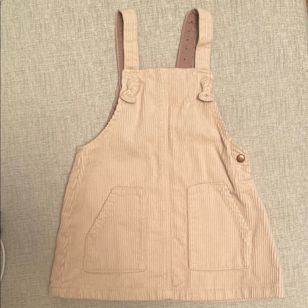 Zara Tan Overall Dress with Adjustable Straps